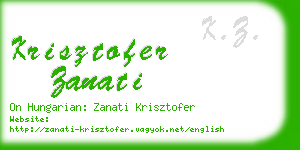 krisztofer zanati business card